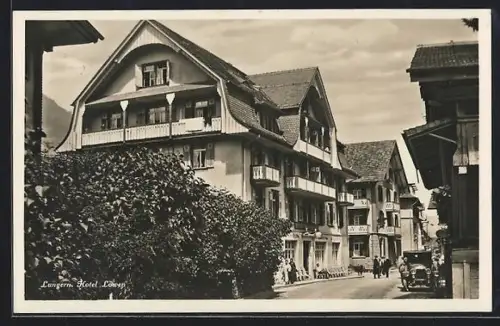 AK Lungern, Strasse am Hotel Löwen