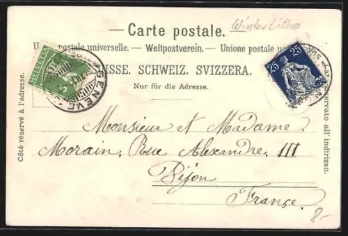 Lithographie Genève, Place Neuve, St. Pierre, Pont