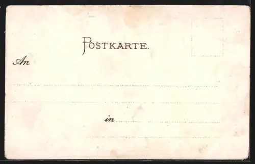 Lithographie Basel, Gasthaus Elsässer Hof, Bes. René Meyer, Marktplatz mit Rathaus