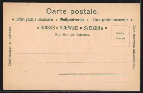 Lithographie Ragaz, Hotel Quellenhof, Hotel Wartenstein, Bad Pfäffers