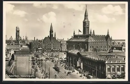 AK Kobenhavn, Vesterbrogade, Strassenbahn