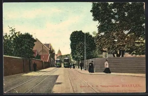 AK Haarlem, Halte E. S. M. Tempelierstraat, Strassenbahn