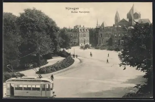 AK Nijmegen, Keizer Karelplein, Strassenbahn