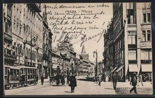 AK Praha, Prikopy, Strassenbahn