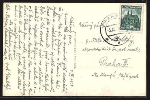 AK Prag, Strassenbahn am Wenzelsplatz