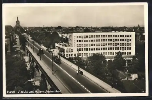 AK Basel, Viadukt und Hallenschwimmbad