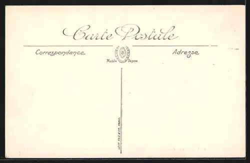 AK Calais, Rue Royale, Strassenbahn