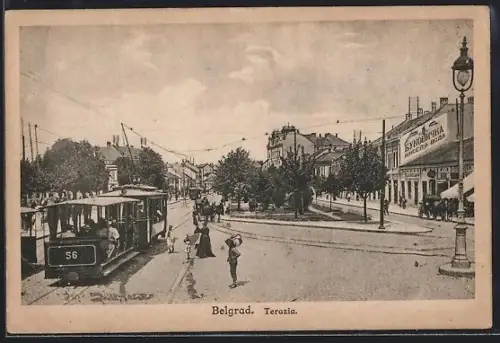 AK Belgrad, Terzaia, Strassenbahn