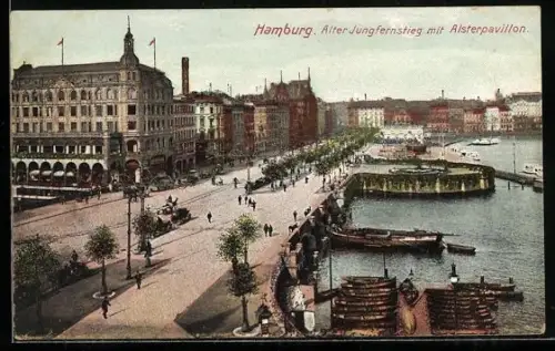 AK Hamburg-Neustadt, Alter Jungfernstieg, Alsterpavillon