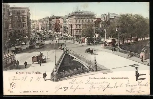 AK Berlin-Tiergarten, Potsdamerbrücke und Potsdamerstrasse, Strassenbahn