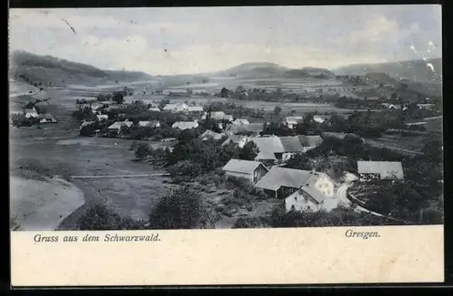 AK Gresgen /Schwarzwald, Ortsansicht mit Hügeln