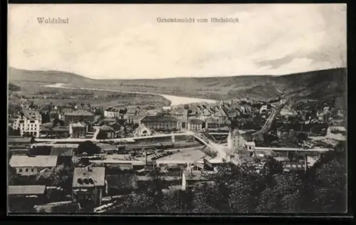 AK Waldshut, Gesamtansicht vom Rheinblick