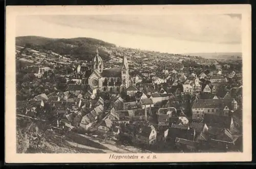 AK Heppenheim a. d. B., Stadtansicht mit Kirche
