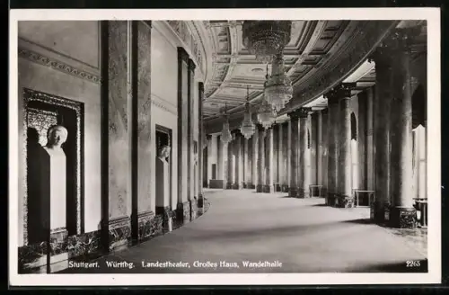 AK Stuttgart /Württbg., Landestheater, Grosses Haus, Wandelhalle