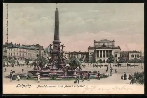 AK Leipzig, Mendebrunnen, Neues Theater