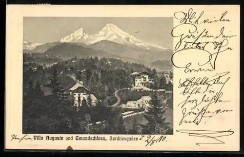 AK Berchtesgaden, Villa Auguste und Gmundschloss