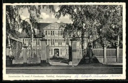AK Rinteln /Weser, Sanatorium Dr. med. P. Honekamp, Haupteingang