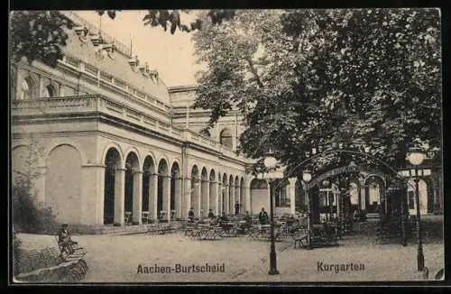 AK Aachen-Burtscheid, Partie im Kurgarten