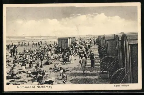 AK Norderney, Familienbad, Strand mit Badegästen