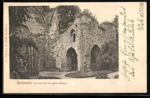 AK Greifswald, Innerer Hof der Ruine Eldena