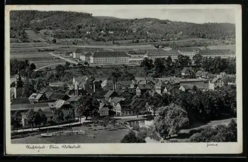 AK Rudolstadt /Thür., Blick auf den Ort
