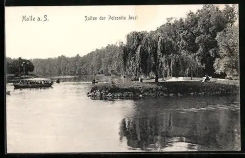 AK Halle a. S., Spitze der Peissnitz Insel