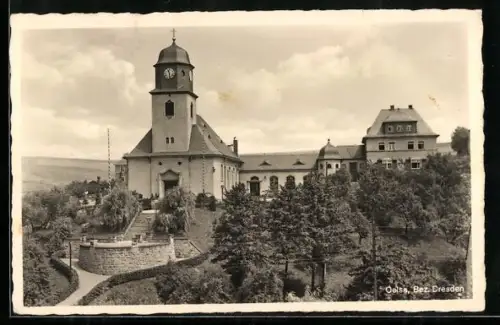 AK Oelsa /Dresden, Blick zur Kirche