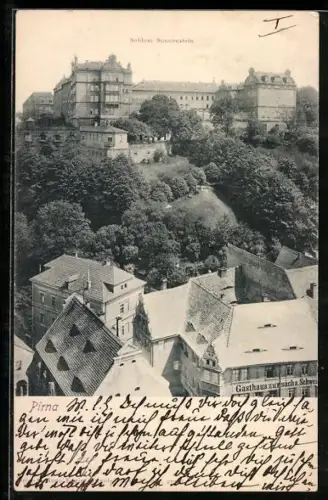 AK Pirna, Schloss Sonnenstein, Gasthaus zur sächsischen Schweiz
