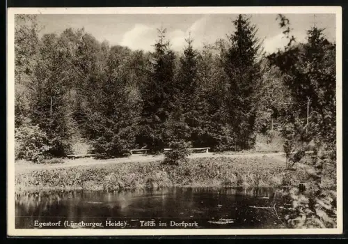 AK Egestorf /Lüneburger Heide, Teich im Dorfpark