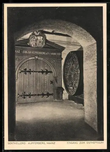 AK Mainz, Sektkellerei Kupferberg, Eingang zum Enthefraum