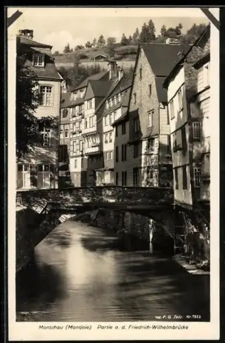 AK Monschau /Montjoie, Partie an der Friedrich-Wilhelmbrücke