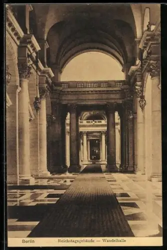 AK Berlin-Tiergarten, Reichstagsgebäude, Wandelhalle