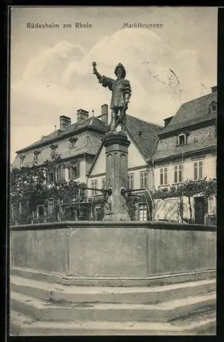 AK Rüdesheim am Rhein, Marktbrunnen