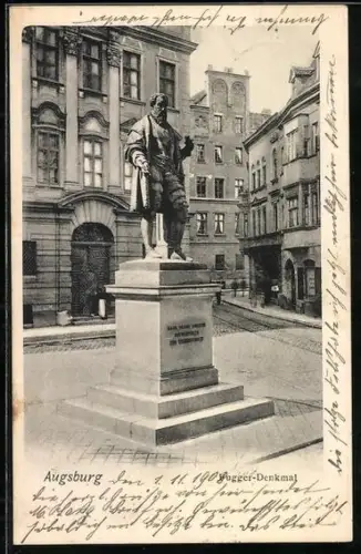AK Augsburg, Fugger-Denkmal