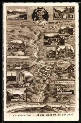 AK Ahrtal, Burgruine Are, Apollinariskirche, Schloss Kreuzberg, Dernau