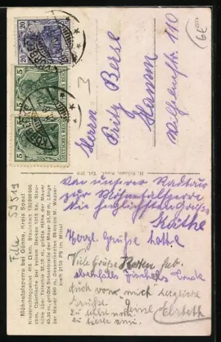 AK Möhnesee /Soest, Möhnetalsperre aus der Vogelschau