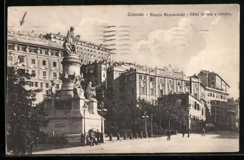 AK Genova, Piazza Acquaverde, Hôtel Savoia e Londra