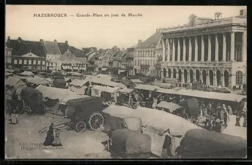 AK Hazebrouck, La Grand'Place un jour de Marché