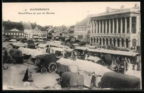 AK Hazebrouck, La Grand'Place un jour de Marché