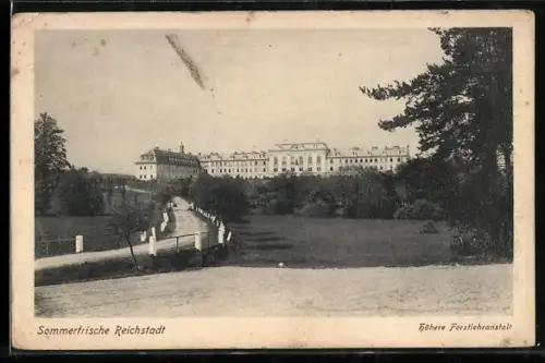 AK Reichstadt, Höhere Forstlehranstalt vom Waldrand gesehen