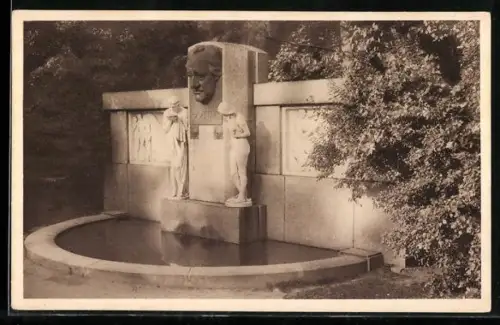 AK Franzensbad, Blick zum Goethedenkmal