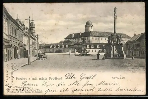 AK Bad Podiebrad / Podebrady, Pozdrav z kral. mesta Podebrad