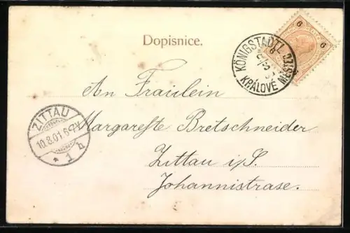 AK Bad Podiebrad / Podebrady, Pozdrav z kral. mesta Podebrad