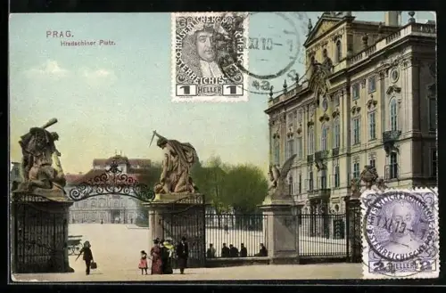 AK Prag / Praha, Hradschin, Hradschiner Platz
