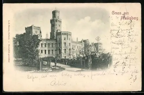 AK Hluboká nad Vltavou, Blick auf Schloss Frauenberg