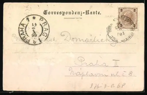 AK Hluboká nad Vltavou, Blick auf Schloss Frauenberg