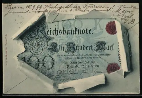 AK Geldschein, Reichsbanknote 100 Mark