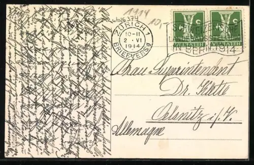 AK Zürich-Zürichberg, Alkoholfreies Kurhaus aus der Vogelschau