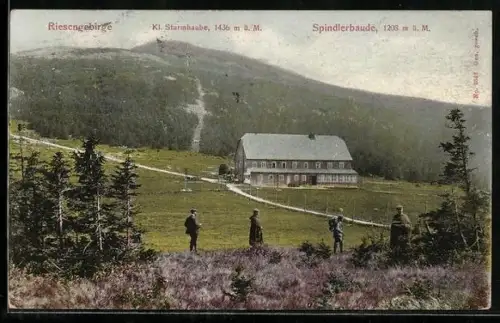AK Spindlerbaude, Baude im Riesengebirge, Blick zur kleinen Sturmhaube