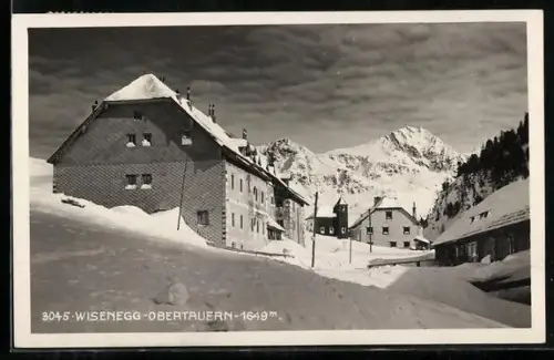 AK Obertauern, Wisenegg, verschneite Häuser